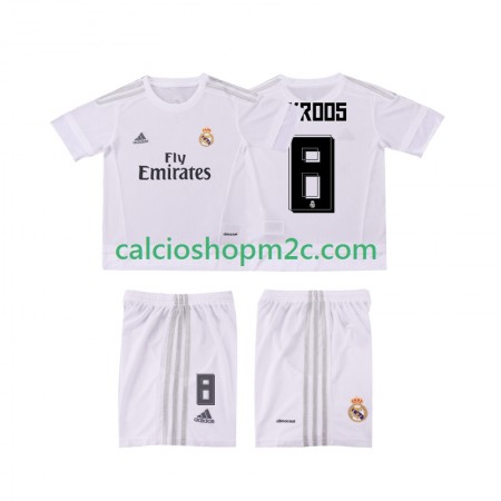 Real Madrid KROOS 8 2015 2016 Retro Bambino Maglia Prima Manica Corta
